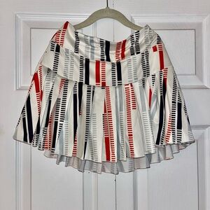 Chic Women's Atheltic Skort with Orange and Blue Stripes